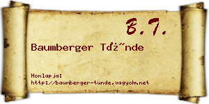 Baumberger Tünde névjegykártya